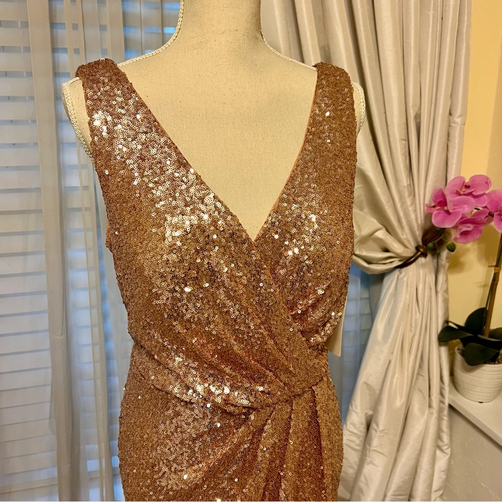 NWT Revelry Rose Gold Blair Sequin Dress - Picture 5 of 9